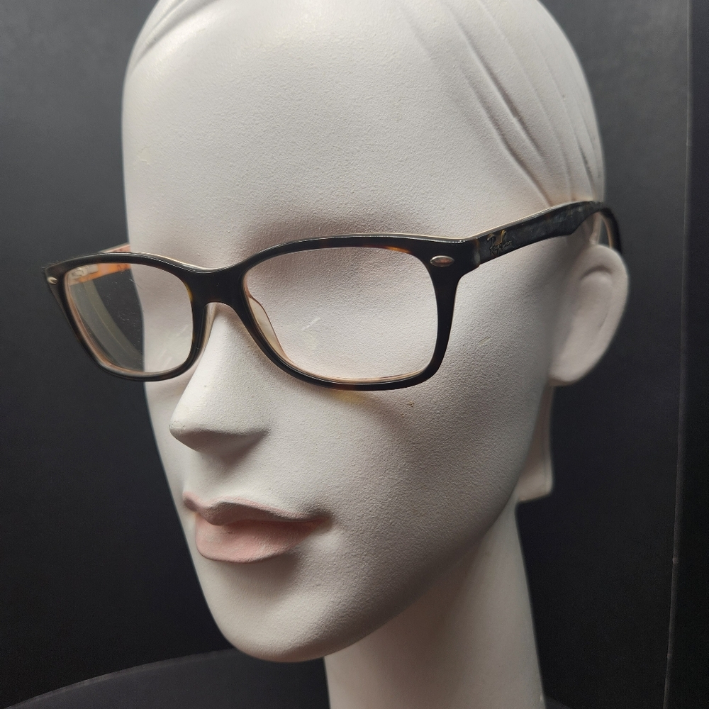 Ray-Ban eyeglasses frame women's dark brown logo RB5228 rectangle optical preppy